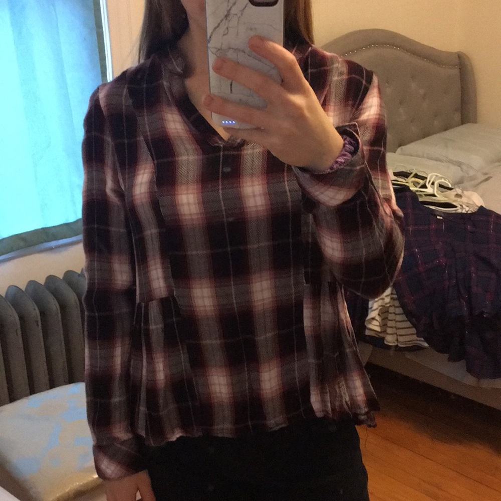 Francesca’s Plaid Blouse